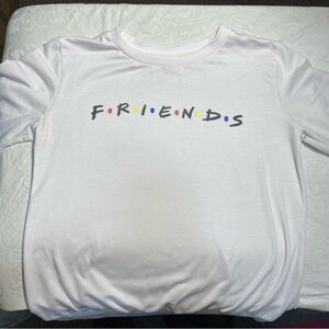Friends White Sweatshirt Crew Neck Logo Graphic Women’s Medium Used w Piling